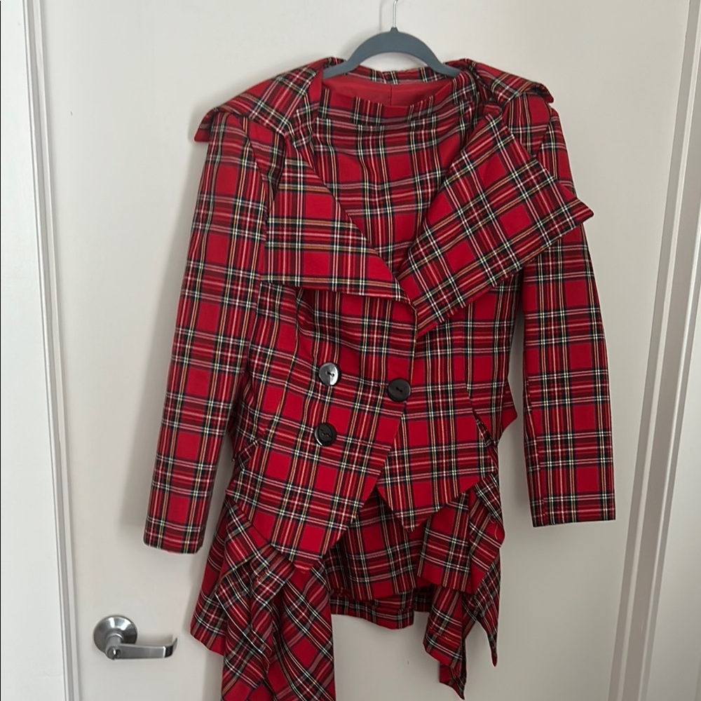 Red and Black Blazer with Sleek Design